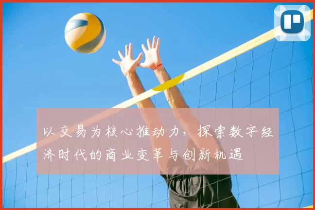 以交易为核心推动力，探索数字经济时代的商业变革与创新机遇