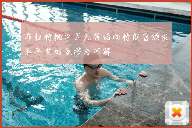 布拉特批评因凡蒂诺向特朗普颁发和平奖的荒谬与不解